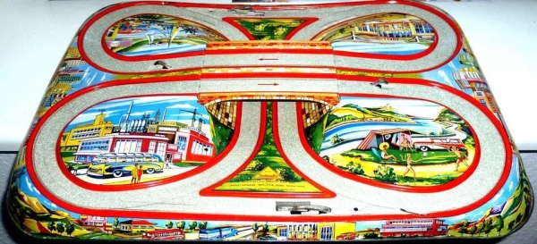 Technofix "Highway Viadukt" 1960 Tincourse with Cars fricitondrive (2000)